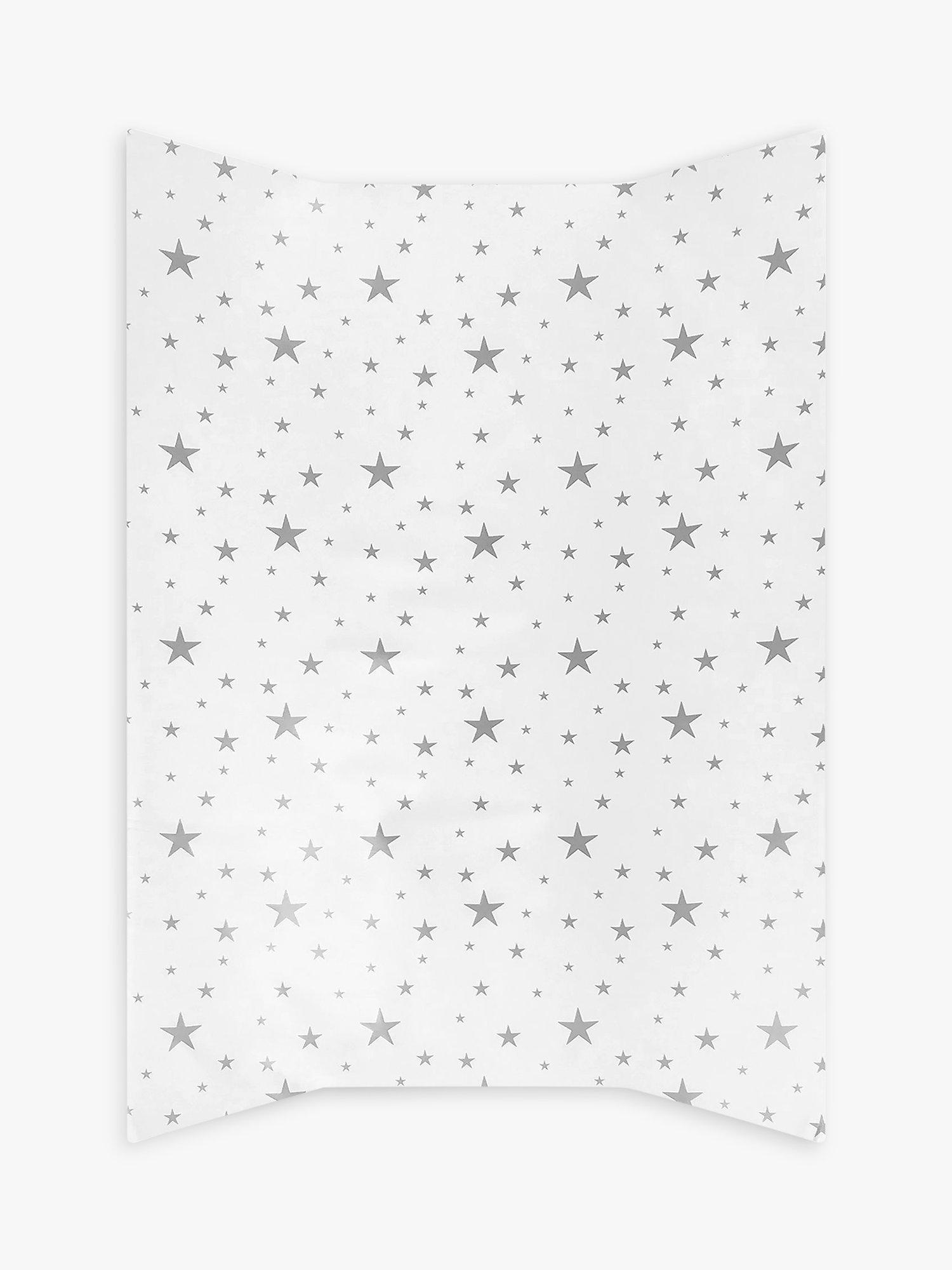 John Lewis Star Print Anti Roll Baby Changing Mat, Off White