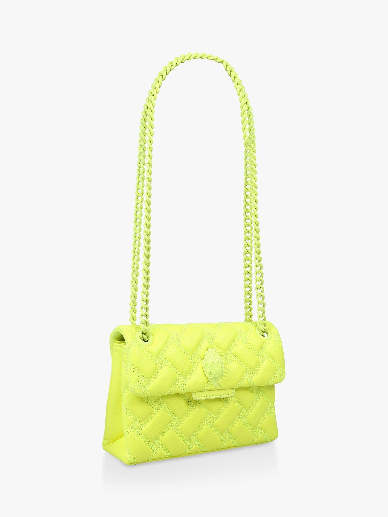Product image 3 of 5, which shows Kurt Geiger London Kensington Drench Mini Leather Shoulder Bag, Yellow