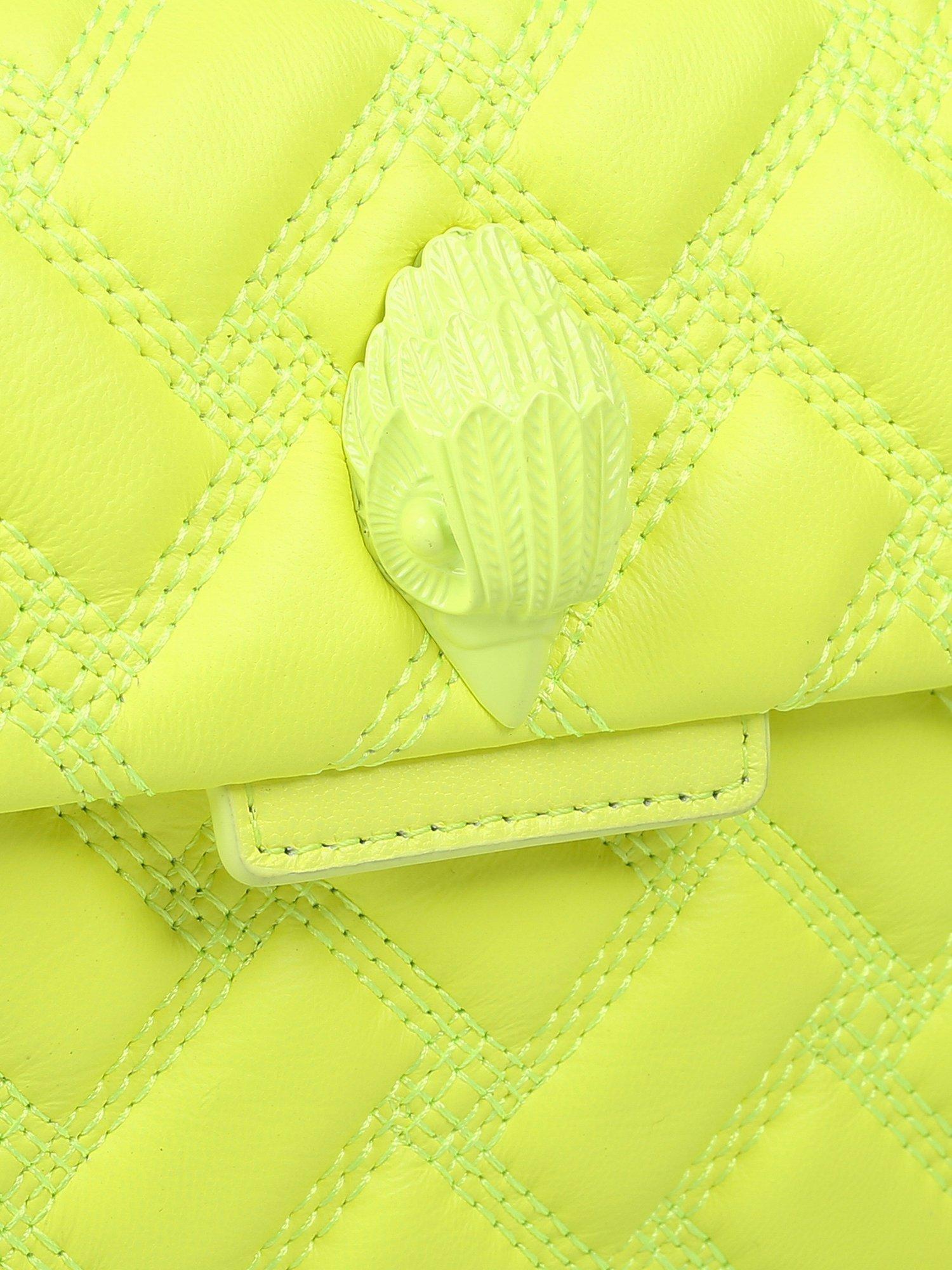 Product image 4 of 5, which shows Kurt Geiger London Kensington Drench Mini Leather Shoulder Bag, Yellow