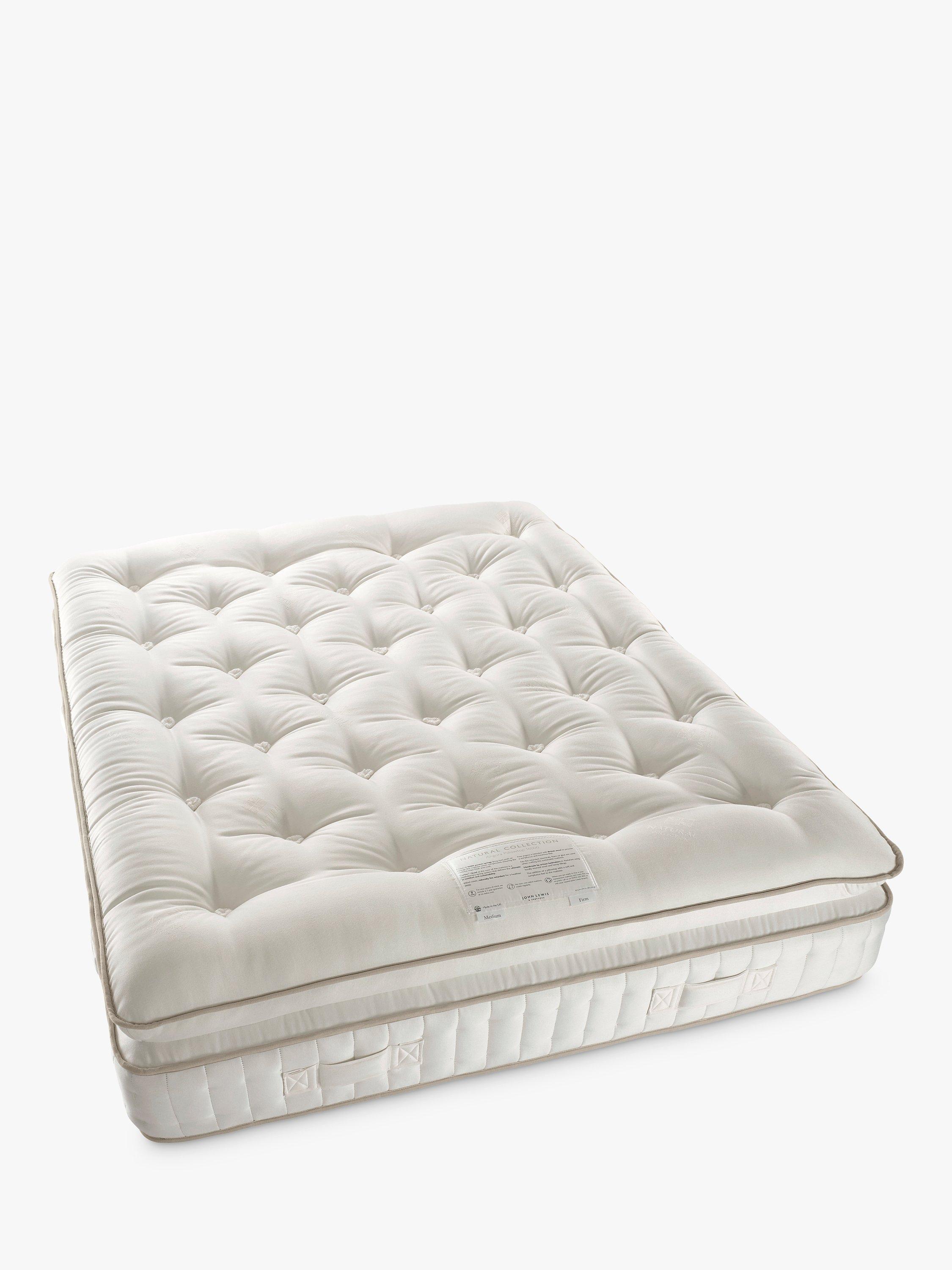 John Lewis Luxury Natural Collection Mohair Pillowtop 16000, Small Double, Firmer Tension Pocket Spring Mattress