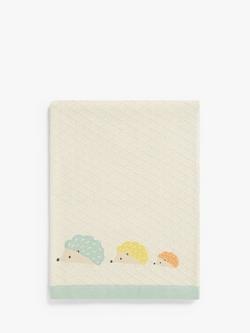 John Lewis Oh My Darling Hedgehog Cotton Knitted Blanket, 100 x 75cm, Multi Multi