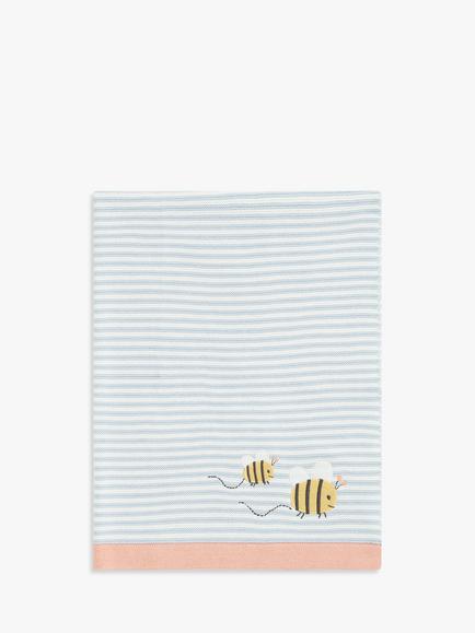 John Lewis Oh My Darling Bee Cotton Blanket, 100 x 75cm, Multi
