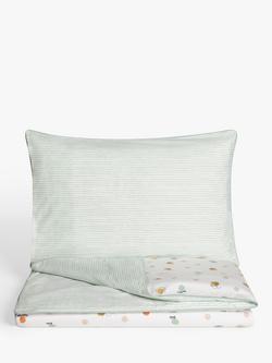 John Lewis Oh My Darling Bee Print Reversible Toddler Pure Cotton Duvet Cover and Pillowcase Set, Cotbed (120 x 140cm) - view 2, White/Multi