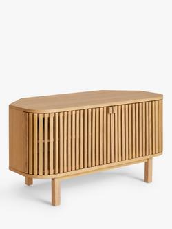 John Lewis Small Slatted TV Stand for TVs up to 60", Oak, Oak