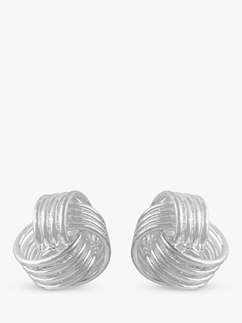 Product image 1 of 2, which shows Susan Caplan Pre-Loved Love Knot Stud Earrings, Dated Circa 1990s, Silver