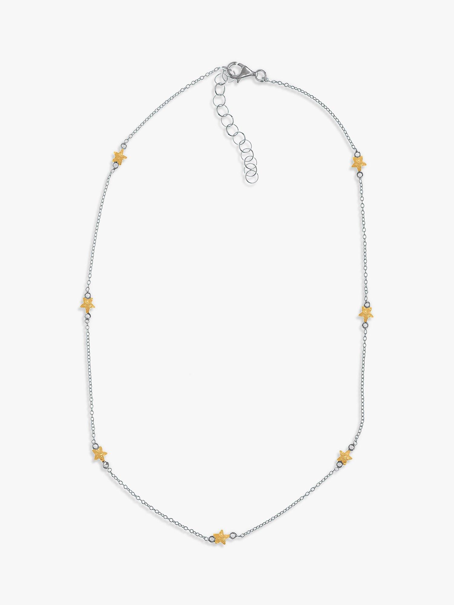 Product image 1 of 4, which shows Nina B Two-Tone Star Collar Necklace, Silver/Gold