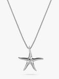 Nina B Slim Starfish Pendant Necklace, Silver