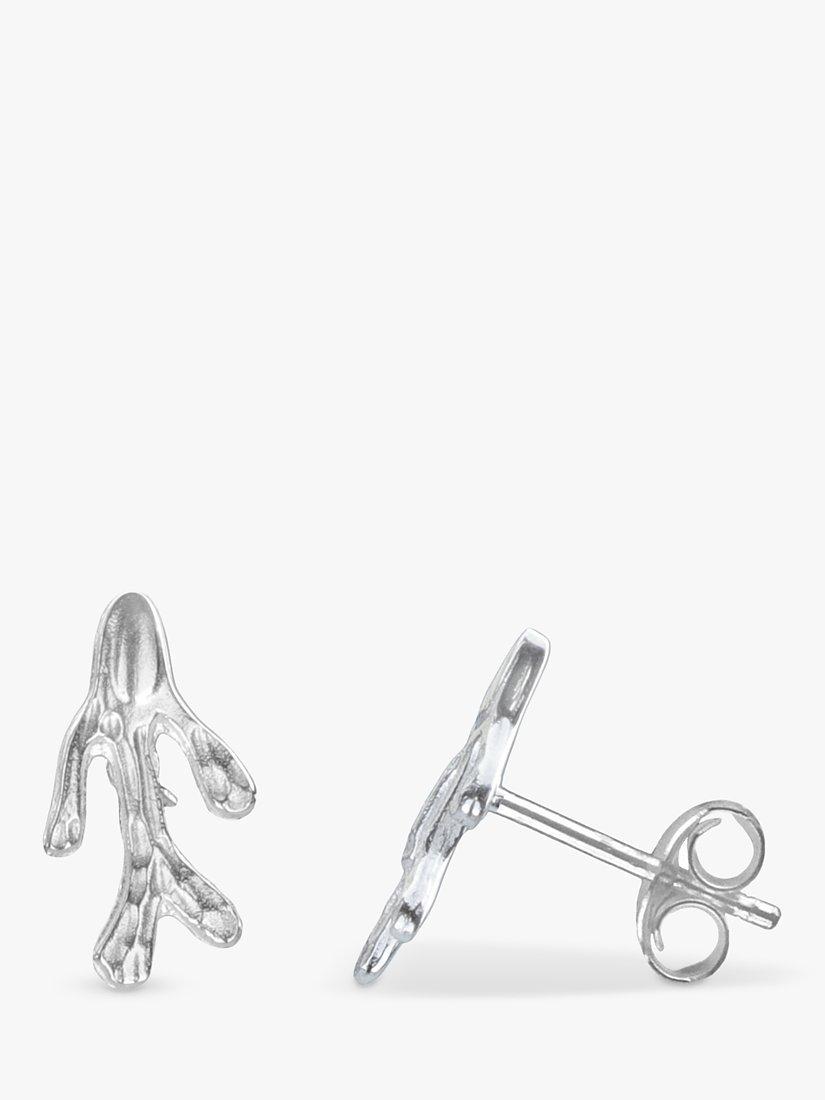 Product image 1 of 2, which shows Nina B Small Coral Branch Stud Earrings, Silver