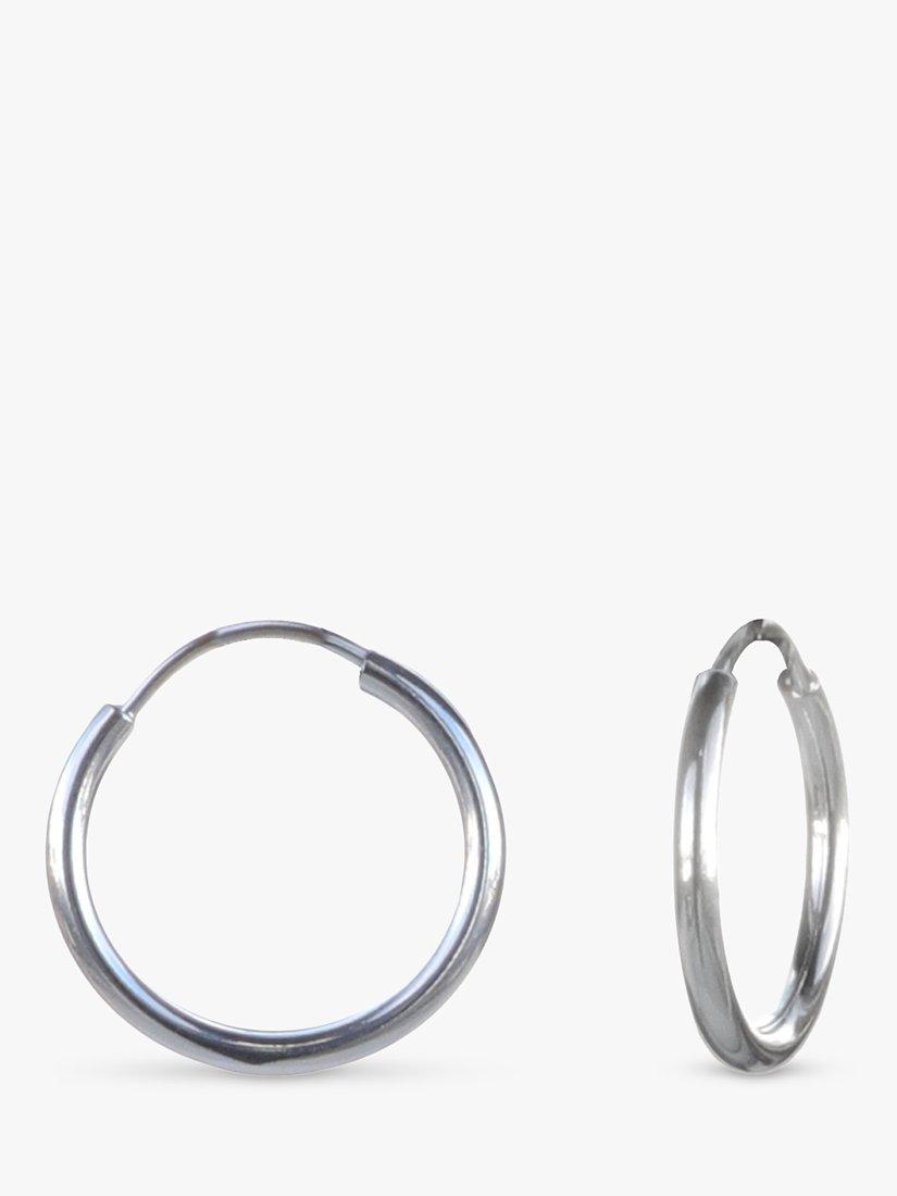 Product image 1 of 2, which shows Nina B Small Hoop Earrings, Silver