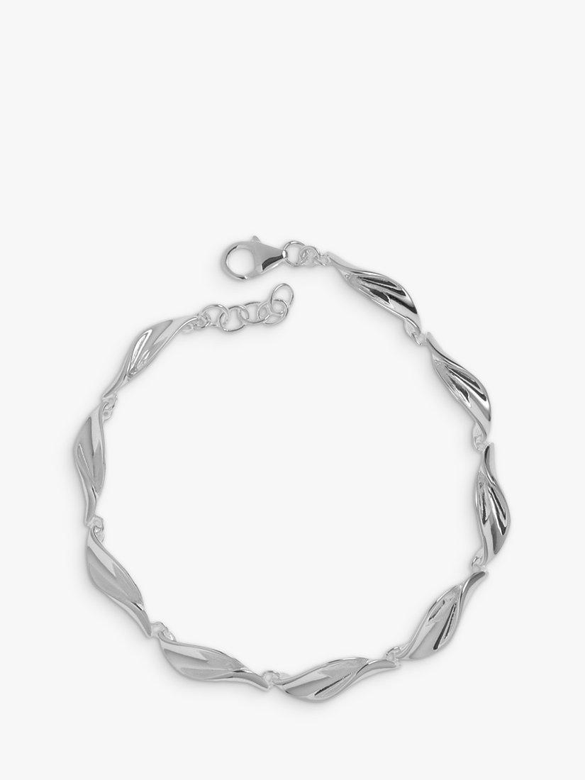 Product image 1 of 4, which shows Nina B Polished Lily Bracelet, Silver