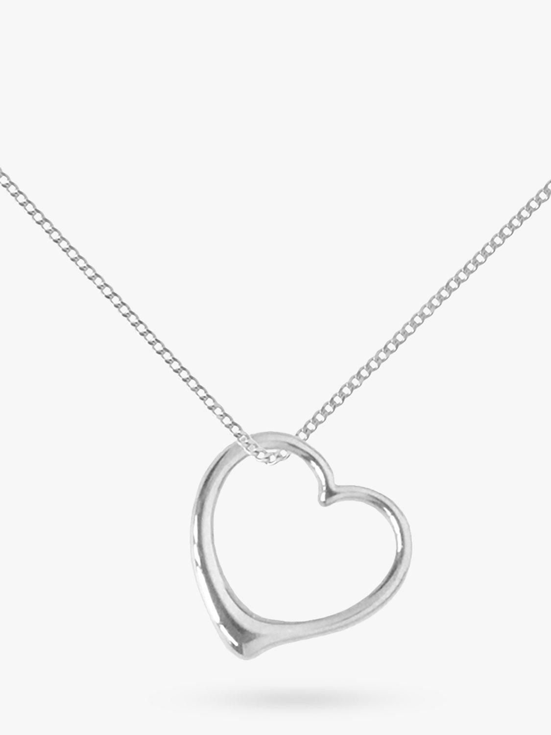 Product image 1 of 4, which shows Nina B Small Open Heart Pendant Necklace, Silver