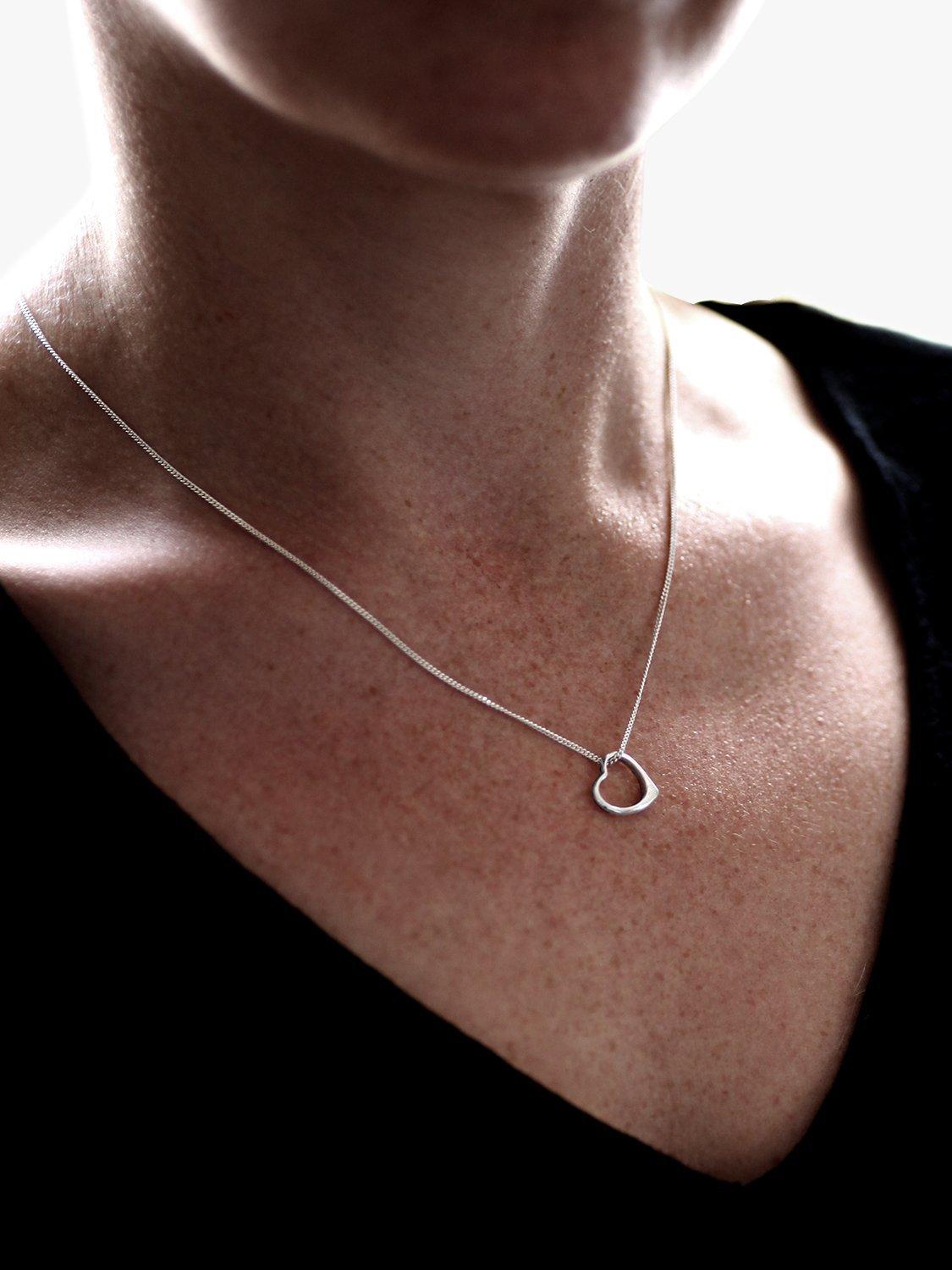 Product image 2 of 4, which shows Nina B Small Open Heart Pendant Necklace, Silver