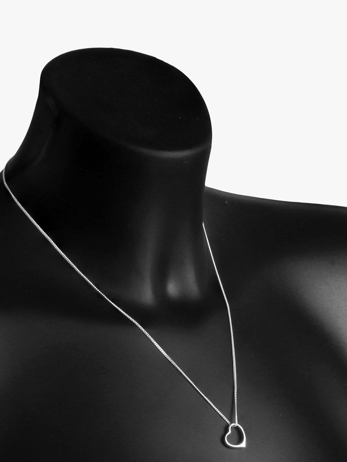 Product image 3 of 4, which shows Nina B Small Open Heart Pendant Necklace, Silver