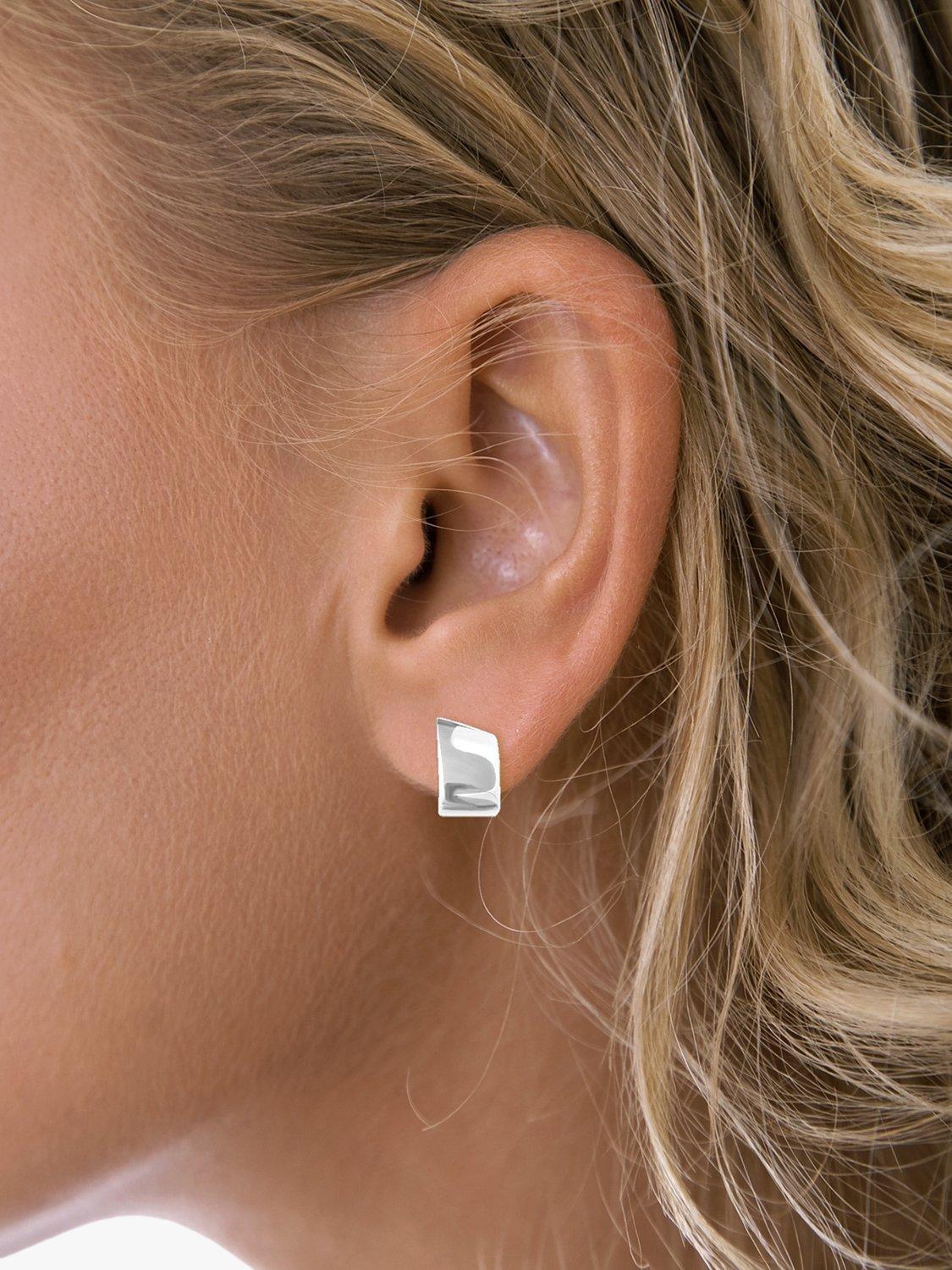 Product image 2 of 2, which shows Nina B Sail Stud Earrings, Silver