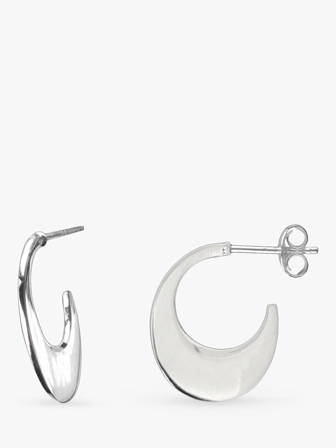 Product image 1 of 2, which shows Nina B Crescent Moon Stud Earrings, Silver