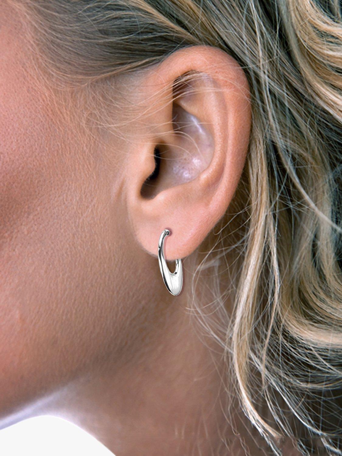 Product image 2 of 2, which shows Nina B Crescent Moon Stud Earrings, Silver