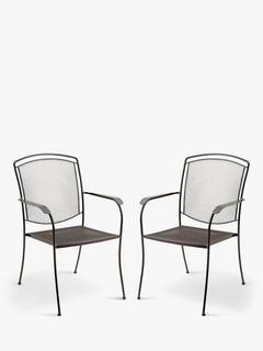 John Lewis Henley by KETTLER Garden Dining Armchair, Set of 2, Iron Grey