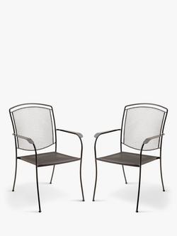 John Lewis Henley by KETTLER Garden Dining Armchair, Set of 2, Iron Grey, Iron Grey