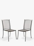 John Lewis Henley by KETTLER Straight Sided Garden Dining Chair, Set of 2, Iron Grey