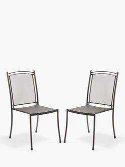 John Lewis Henley by KETTLER Straight Sided Garden Dining Chair, Set of 2, Iron Grey, Iron Grey