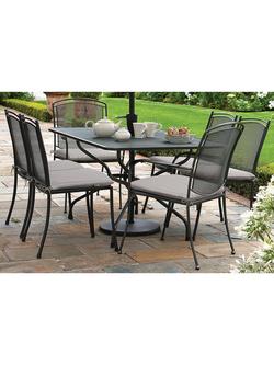 John Lewis Henley by KETTLER Straight Sided Garden Dining Chair, Set of 2, Iron Grey - view 2, Iron Grey