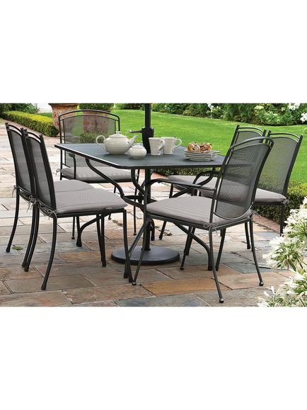 John Lewis Henley by KETTLER Straight Sided Garden Dining Chair, Set of 2, Iron Grey - view 2, Iron Grey