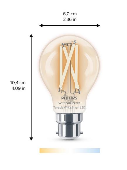 Philips Smart LED C35 B22 Tunable White Clear Filament Smart Light Bulb - view 2, Clear