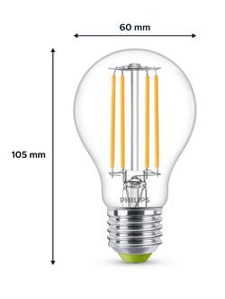 Philips Energy Efficient 2.3W E27 LED Non-Dimmable Classic Bulb, Clear - view 2, Clear