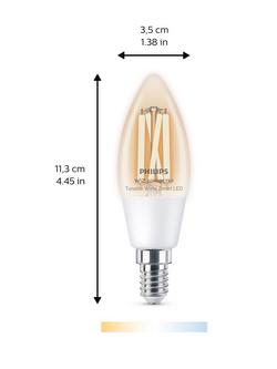 Philips Smart LED 4.9W E14 Dimmable Warm-to-Cool Candle Bulb with WiZ Connected and Bluetooth, Clear - view 2, Clear