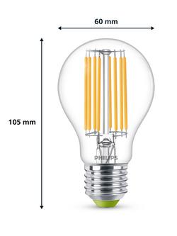 Philips Energy Efficient 4W E27 LED Non-Dimmable Classic Bulb, Clear - view 2, Clear
