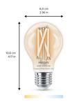 Philips Smart LED 7W E27 Dimmable Warm-to-Cool Classic Bulb with WiZ Connected and Bluetooth, Clear