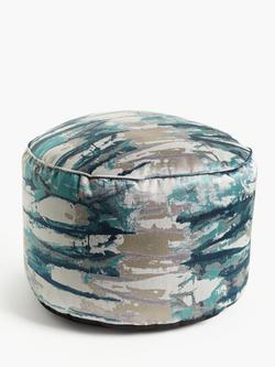 Harlequin Takara Pouffe, Teal/Ink, Teal/Ink