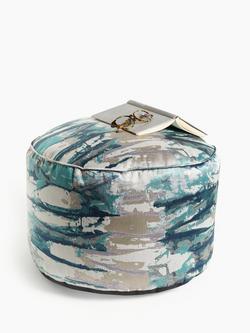 Harlequin Takara Pouffe, Teal/Ink - view 2, Teal/Ink
