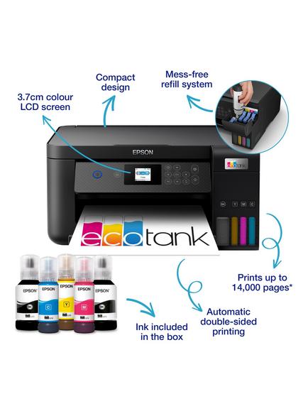 Epson EcoTank ET-2850 Three-In-One Wi-Fi Printer with High Capacity Integrated Ink Tank System, Black - view 2, Black