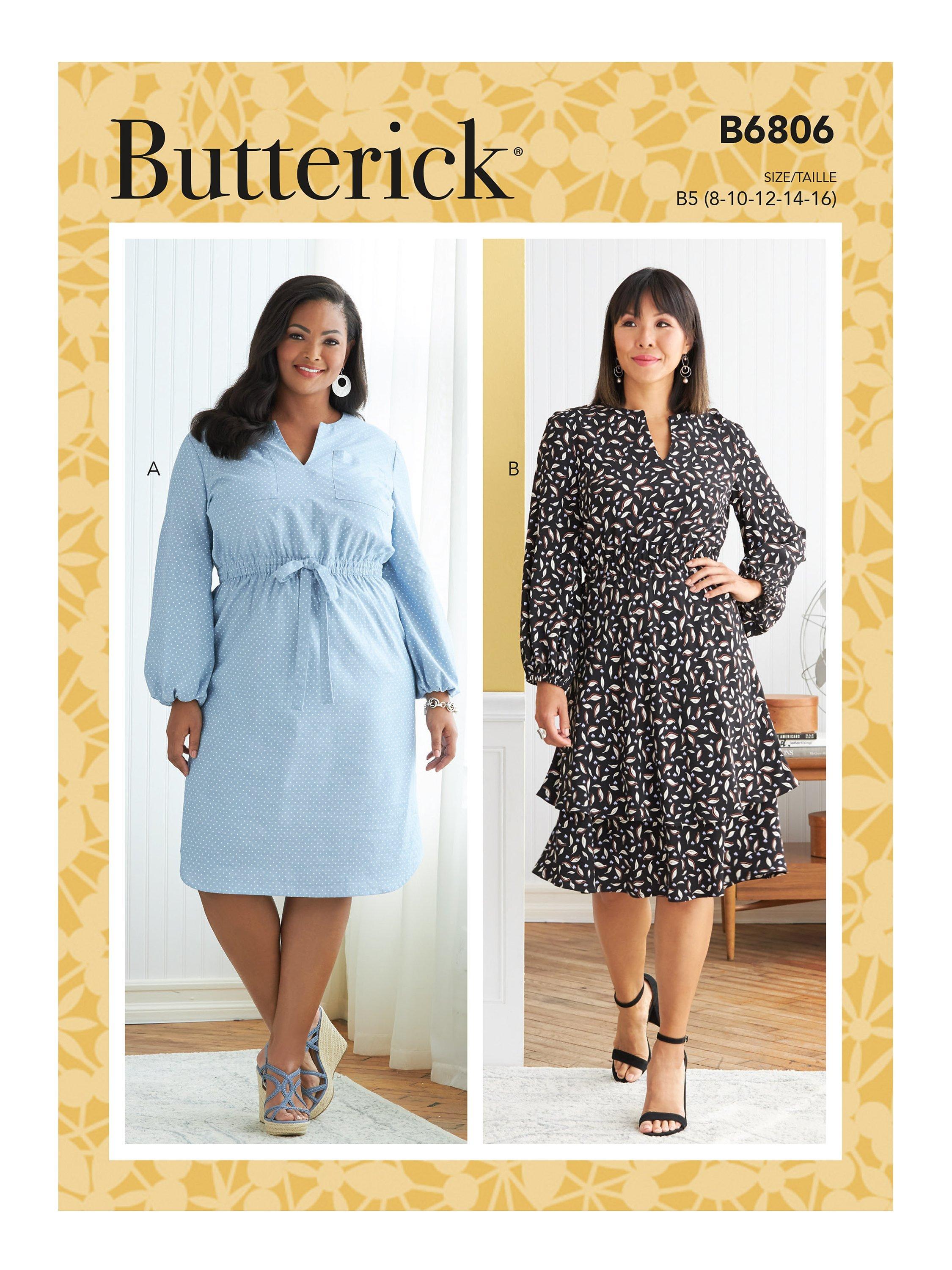 Butterick Misses' V-Neck Dress Sewing Pattern B6806