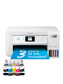 Epson EcoTank ET-2856 Three-In-One Wi-Fi Printer with High Capacity Integrated Ink Tank System, White, White