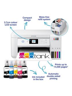 Epson EcoTank ET-2856 Three-In-One Wi-Fi Printer with High Capacity Integrated Ink Tank System, White - view 2, White