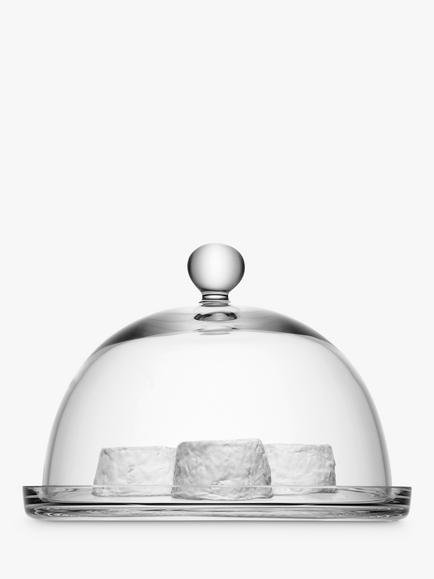 LSA International Vienna Glass Cake / Cheese Dome & Plate, 25cm, Clear, Clear