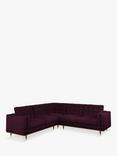John Lewis + Swoon Lyon Large 5+ Seater Corner Sofa, Damson Purple Velvet