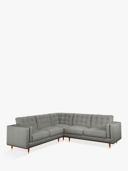 John Lewis + Swoon Lyon Large 5+ Seater Corner Sofa, Grey Cotton