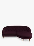 John Lewis + Swoon Radley RHF Chaise End Sofa, Damson Purple Velvet