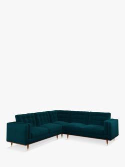 John Lewis + Swoon Lyon Large 5+ Seater Corner Sofa, Wildwood Green Velvet