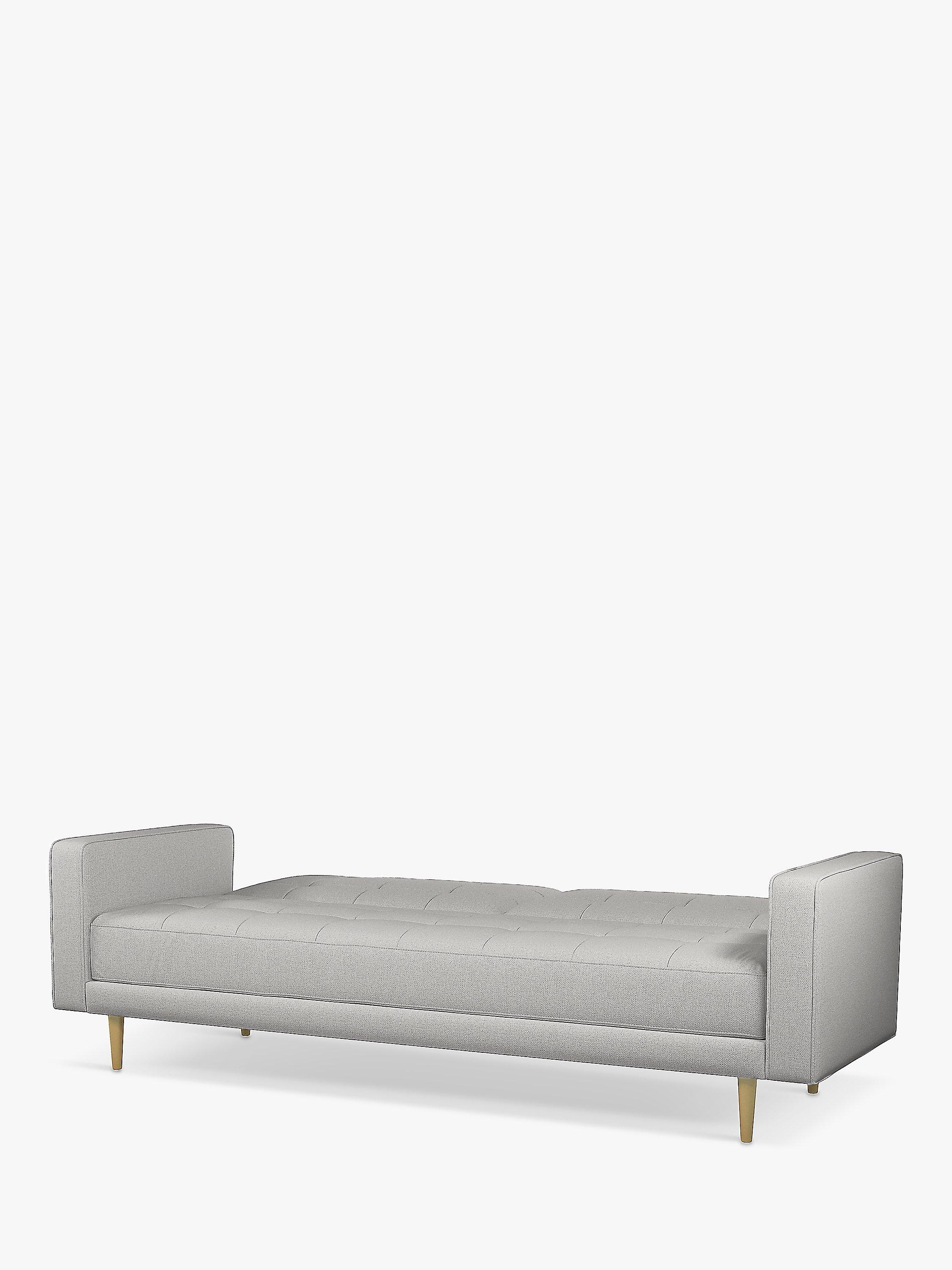 John Lewis ANYDAY Quilted Large 3 Seater Sofa Bed Light Leg Cobble Grey