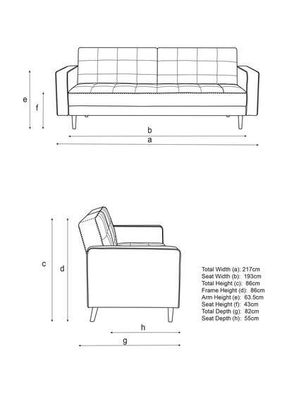 John Lewis Quilted Large 3 Seater Sofa Bed, Dark Leg - view 2, Verde Green