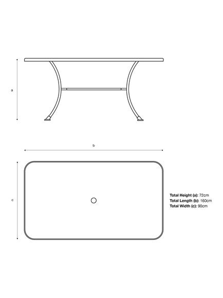 John Lewis Henley by KETTLER 6-Seater Rectangular Garden Dining Table, 160cm, Iron Grey - view 2, Iron Grey