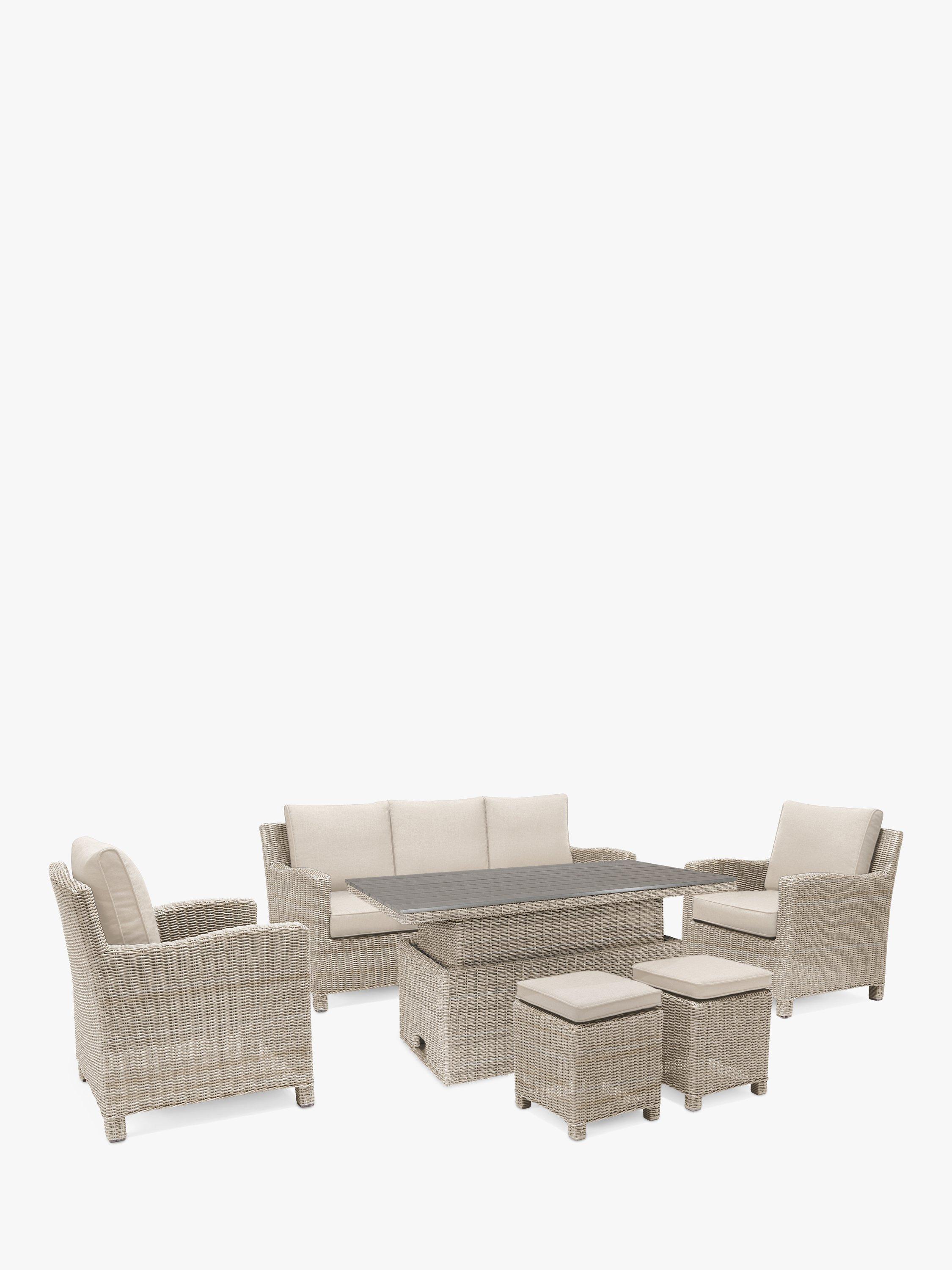 KETTLER Palma 7-Seater Garden Lounging Adjustable Table, Chairs & Stools Set