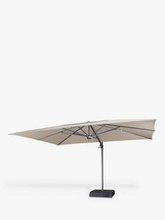 KETTLER Freestanding Parasol & Base with LED Lights & Wireless Speakers, 4 x 3m, Grey/Taupe
