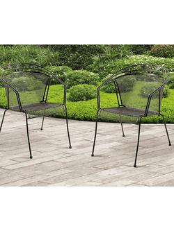 John Lewis Henley by KETTLER Round Back Garden Armchair, Set of 2, Iron Grey - view 2, Iron Grey