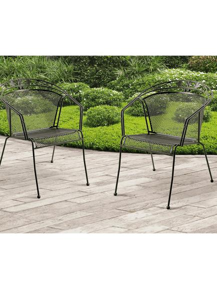 John Lewis Henley by KETTLER Round Back Garden Armchair, Set of 2, Iron Grey - view 2, Iron Grey