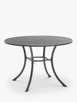 John Lewis Henley by KETTLER 6-Seater Round Garden Dining Table, Iron Grey, Iron Grey